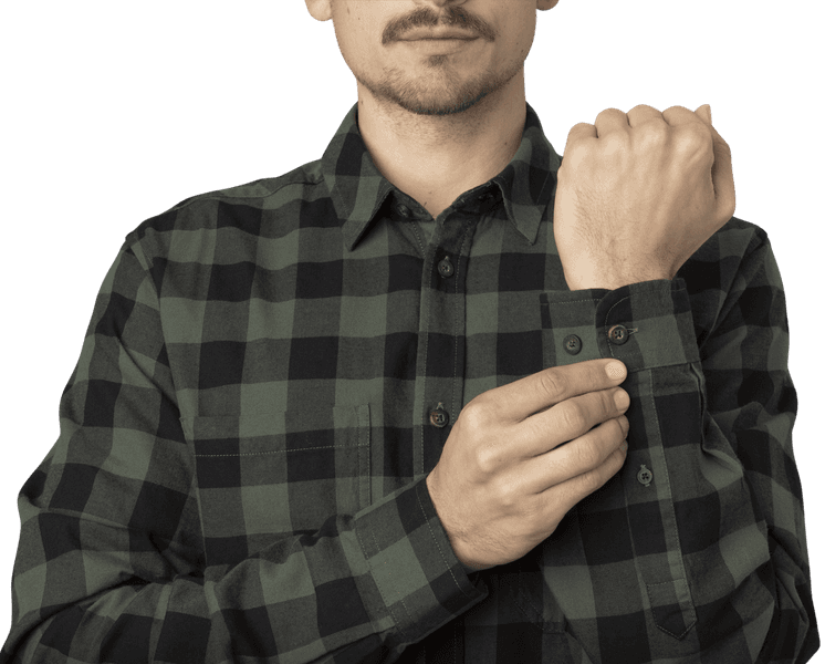 Scandinavian L/S Shirt Green Check, view: 3