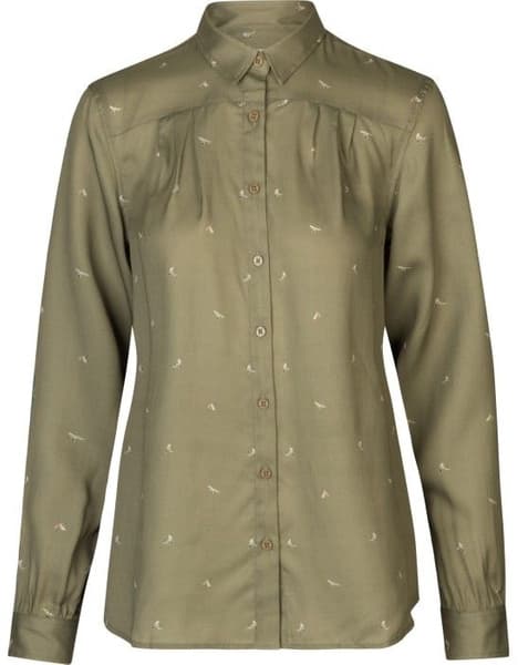 Abigail L/S Shirt Women Dust Green/Flying Ducks, view: 0