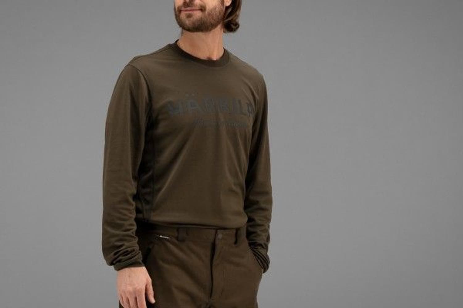 Mountain Hunter L/S T-Shirt Hunting Green/Shadow Brown, view: 3