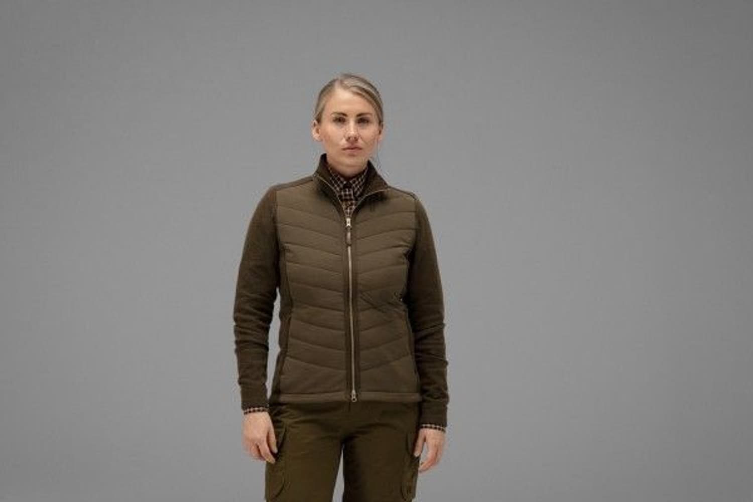 Retrieve Insulated Lady Cardigantröja Dark Warm Olive, view: 3