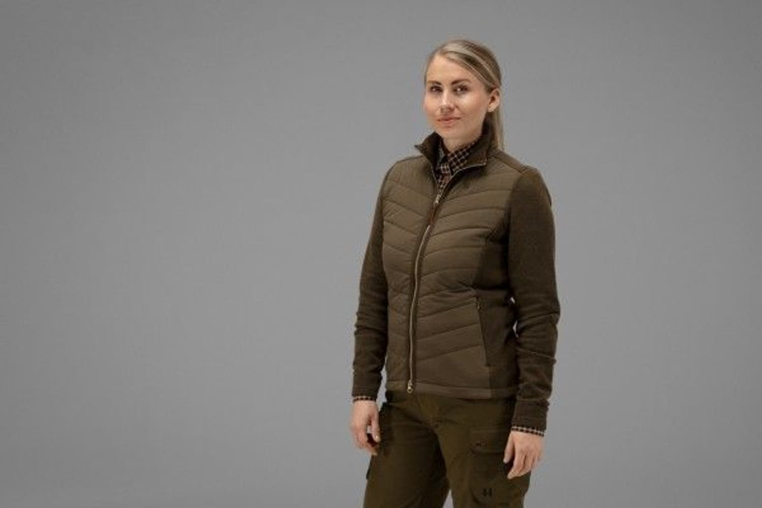 Retrieve Insulated Lady Cardigantröja Dark Warm Olive, view: 4