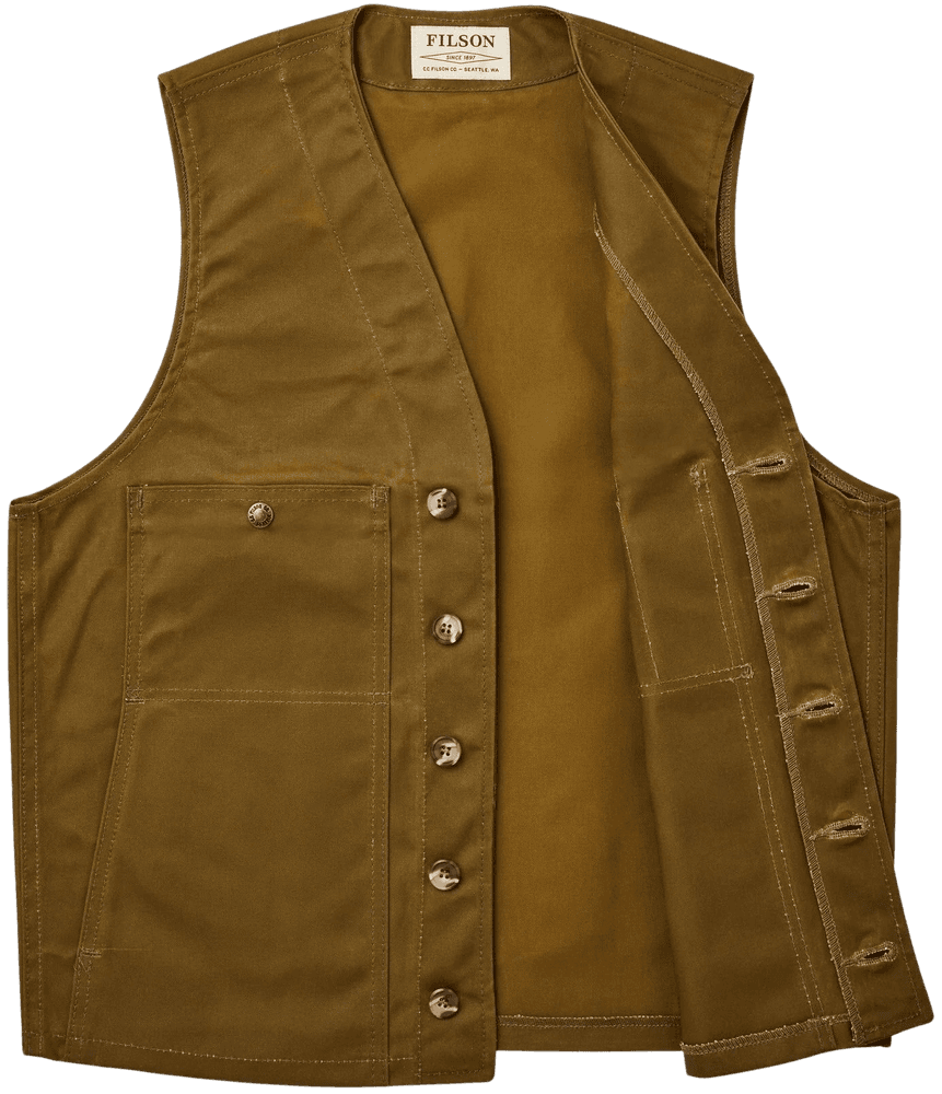M's Oil Tin Cloth Vest Dark Tan, view: 1