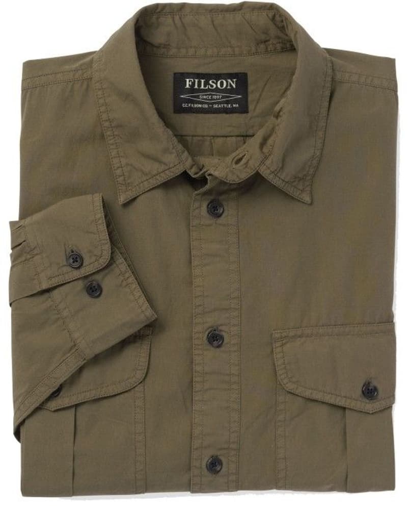 Men's Washed Feather Cloth Shirt Dusty Olive, view: 2