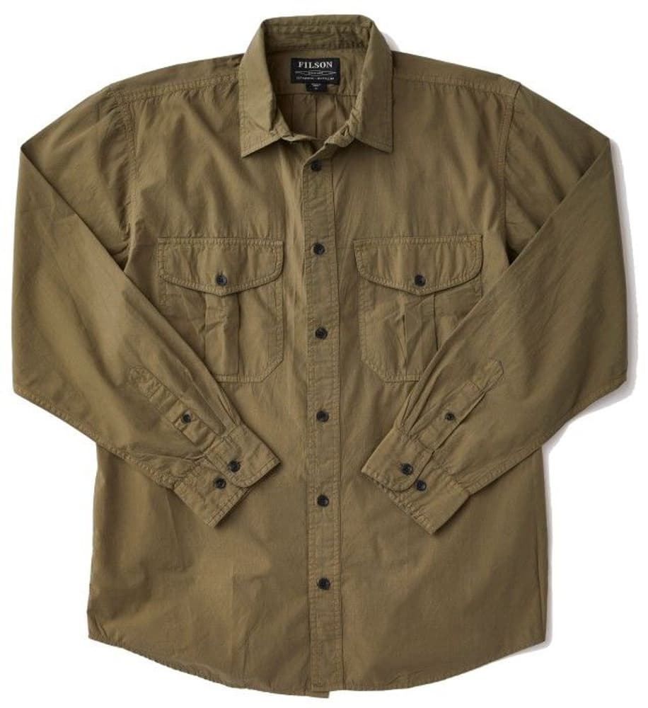 Men's Washed Feather Cloth Shirt Dusty Olive, view: 0