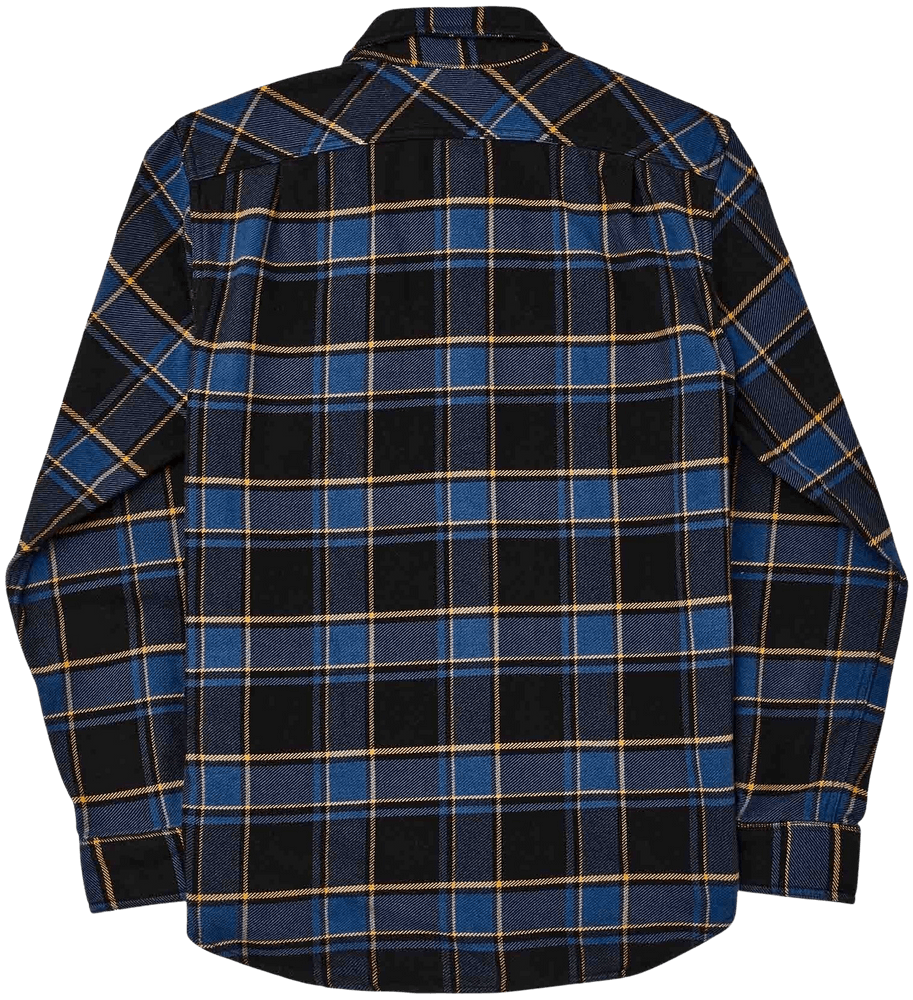 M's Vintage Flannel Work Shirt Navy Ivory Red, view: 0