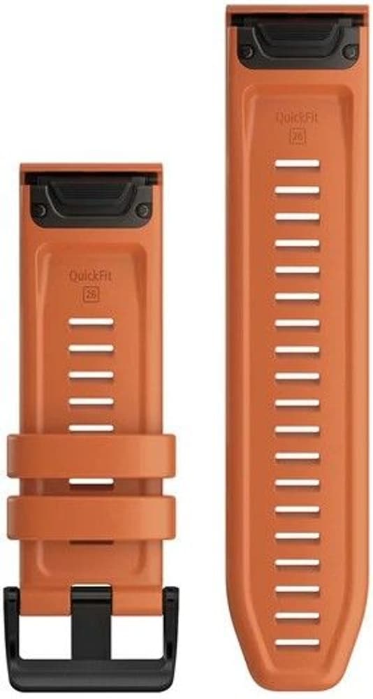 6X QuickFit 26mm Watch Band Ember Orange Silicone, view: 1