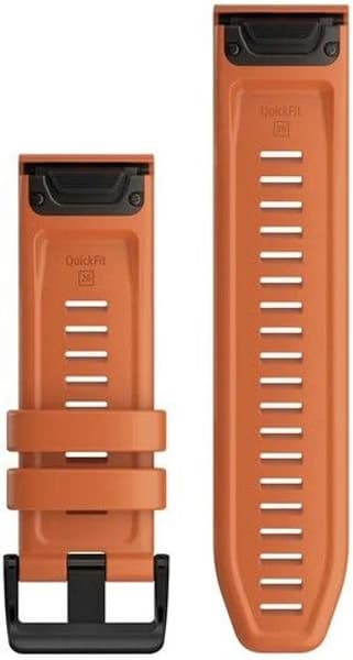 6X QuickFit 26mm Watch Band Ember Orange Silicone, view: 1
