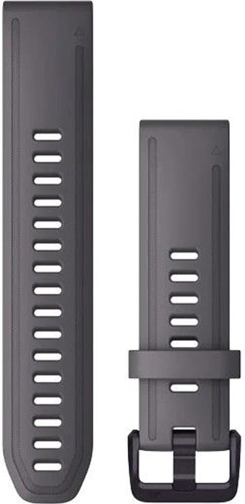 QuickFit 20 mm Watch Band Shale Gray Silicone with Amethyst Hardware, view: 0