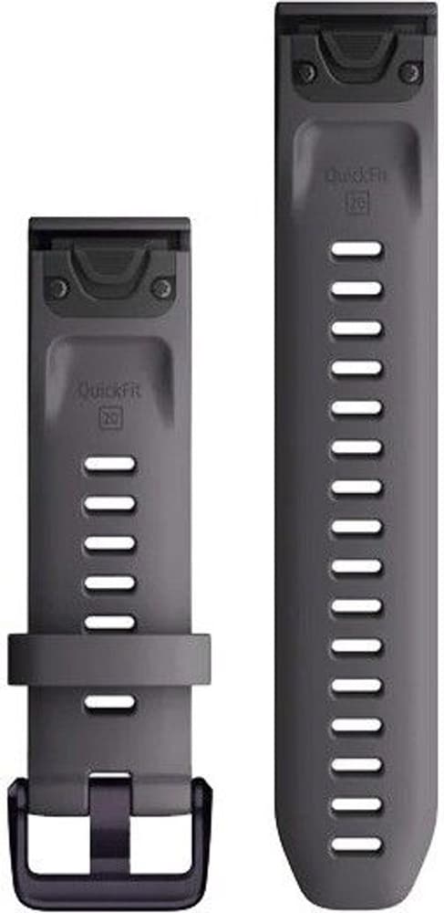 QuickFit 20 mm Watch Band Shale Gray Silicone with Amethyst Hardware, view: 1