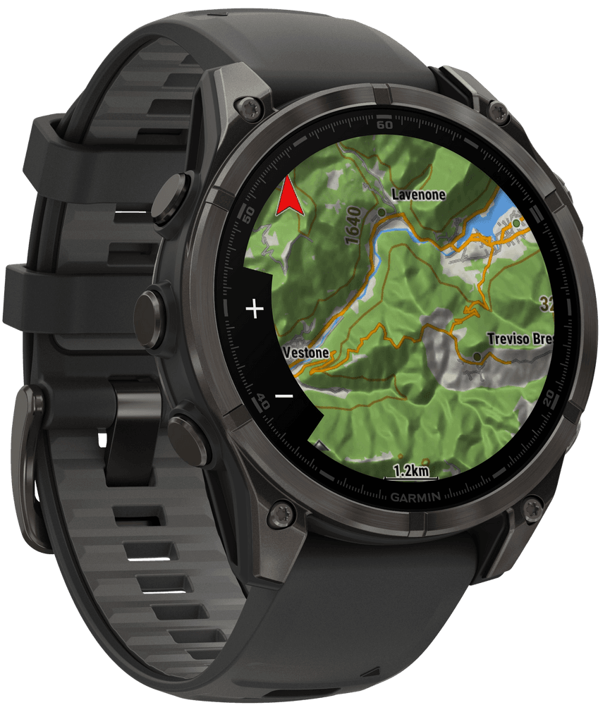 Fenix 8 47mm AMOLED Sapphire Carbon Gray DLC Titanium with Black Pebble Gray Silicone, view: 4