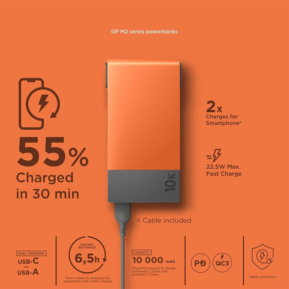 GP Powerbank M2 10000 mAh Orange, view: 4