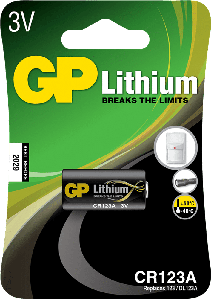 GP Lithium CR123A, 1-pack, view: 1