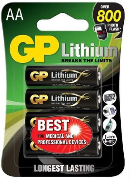 GP AA-litiumbatteri 1.5V 15LF-2U4 4-pack, view: 0