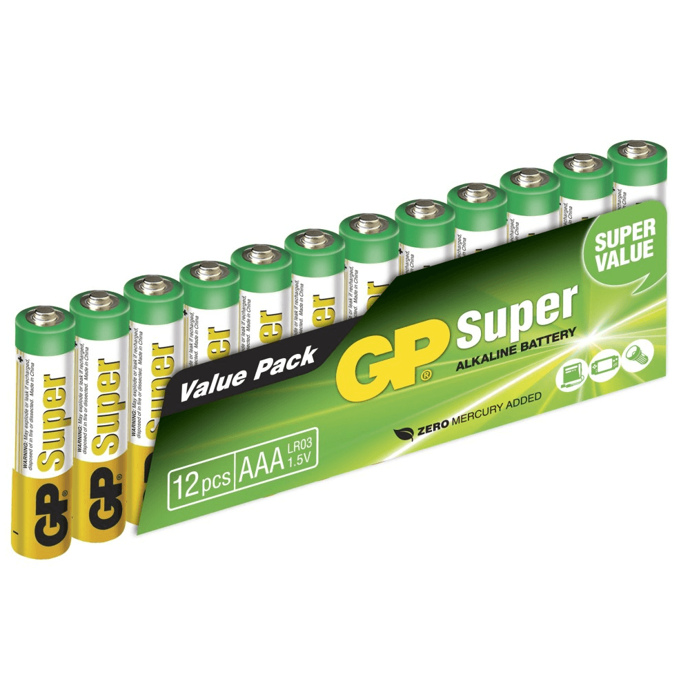 GP Super Alkaline AAA-batteri, 24A/LR03, 12-pack, view: 0