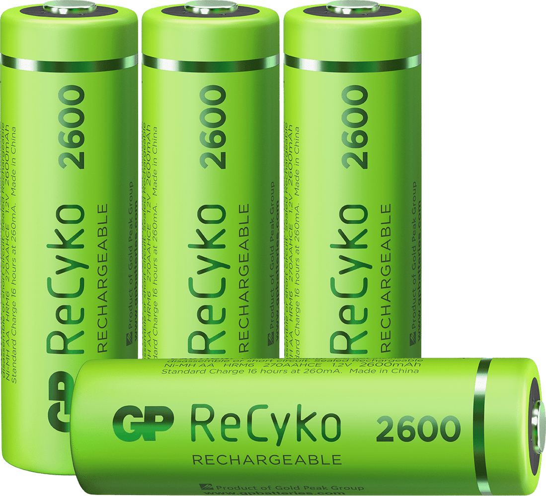 GP ReCyko AA-batteri 2600mAh, 4-pack Laddningsbart, view: 0