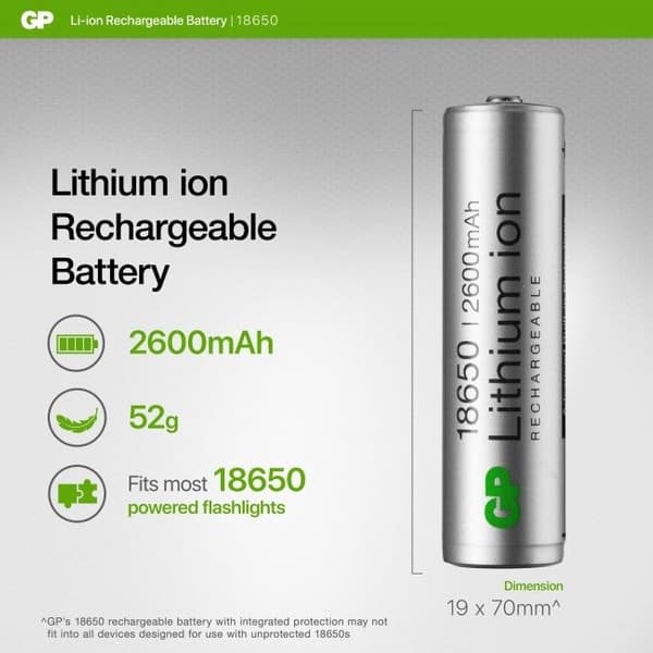 GP Lithium-Ion 18650 2600 Mah, view: 5