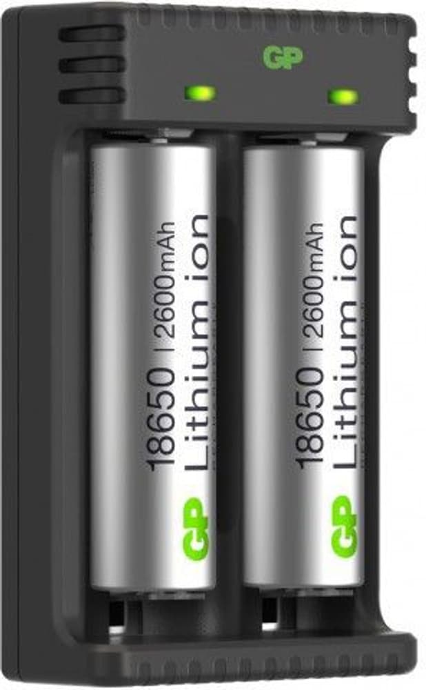 GP 2-Slot Li-Ion Charger + 2X18650, view: 1