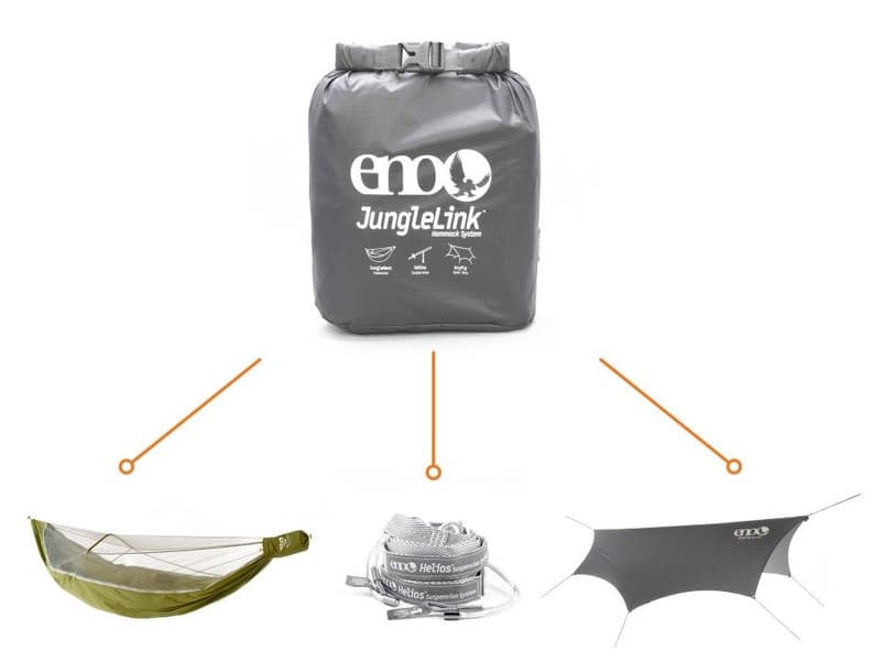 Eno JungleLink Shelter System Grey/Lichen, view: 2