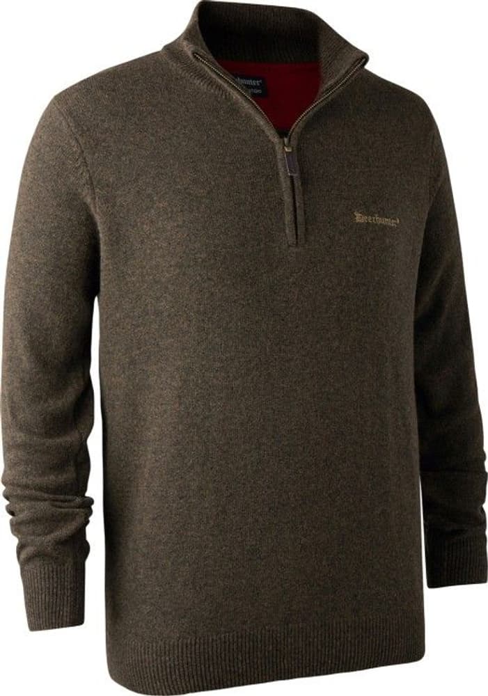 Hastings Knit Zip-neck Dark Elm, view: 0