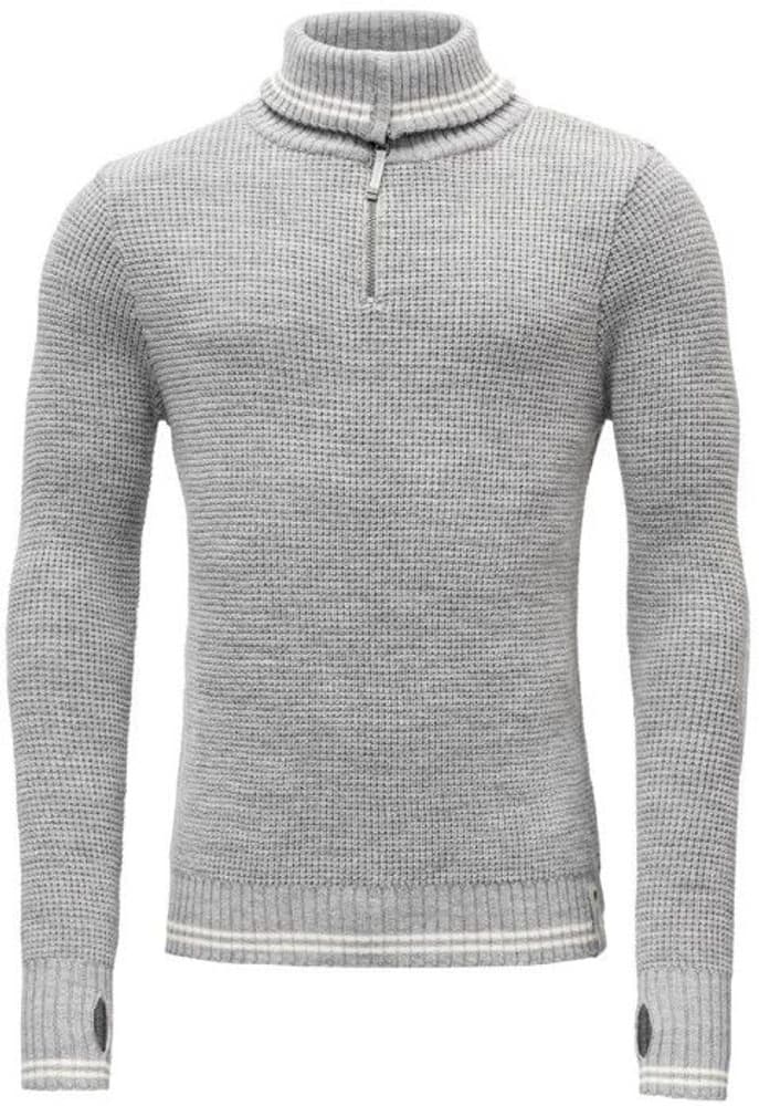 Randers Zip Neck Grey Melange/Offwhite, view: 0