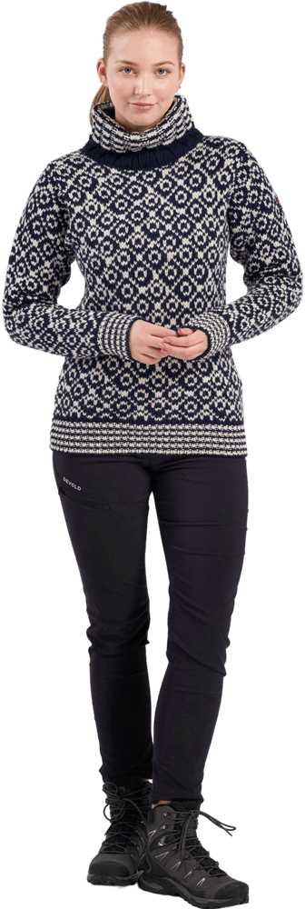 Svalbard Wool High Neck Night Night/Off White, view: 2