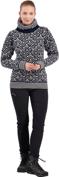 Svalbard Wool High Neck Night Night/Off White, view: 2