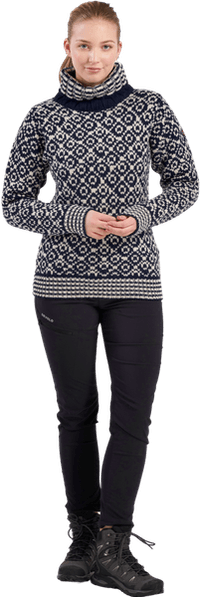 Svalbard Wool High Neck Night Night/Off White - view: 2