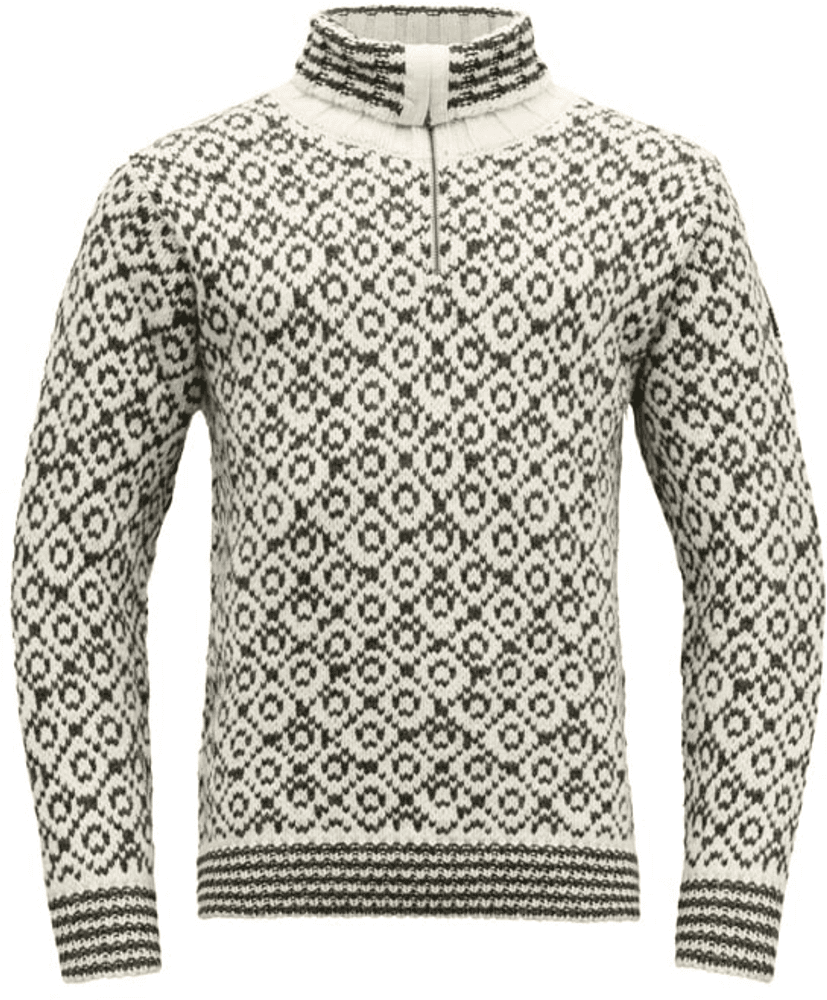 Svalbard Sweater Zip Neck Off White/Anthracite, view: 0