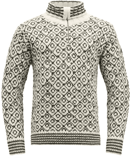 Svalbard Sweater Zip Neck Off White/Anthracite, view: 0