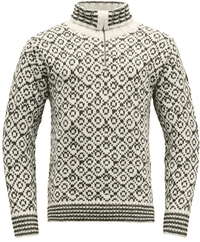 Svalbard Sweater Zip Neck Off White/Anthracite - view: 0