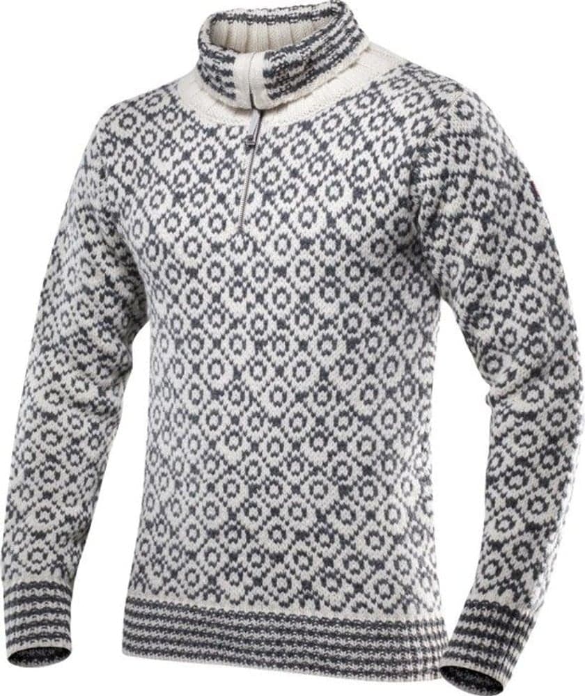 Svalbard Sweater Zip Neck Off White/Anthracite, view: 1
