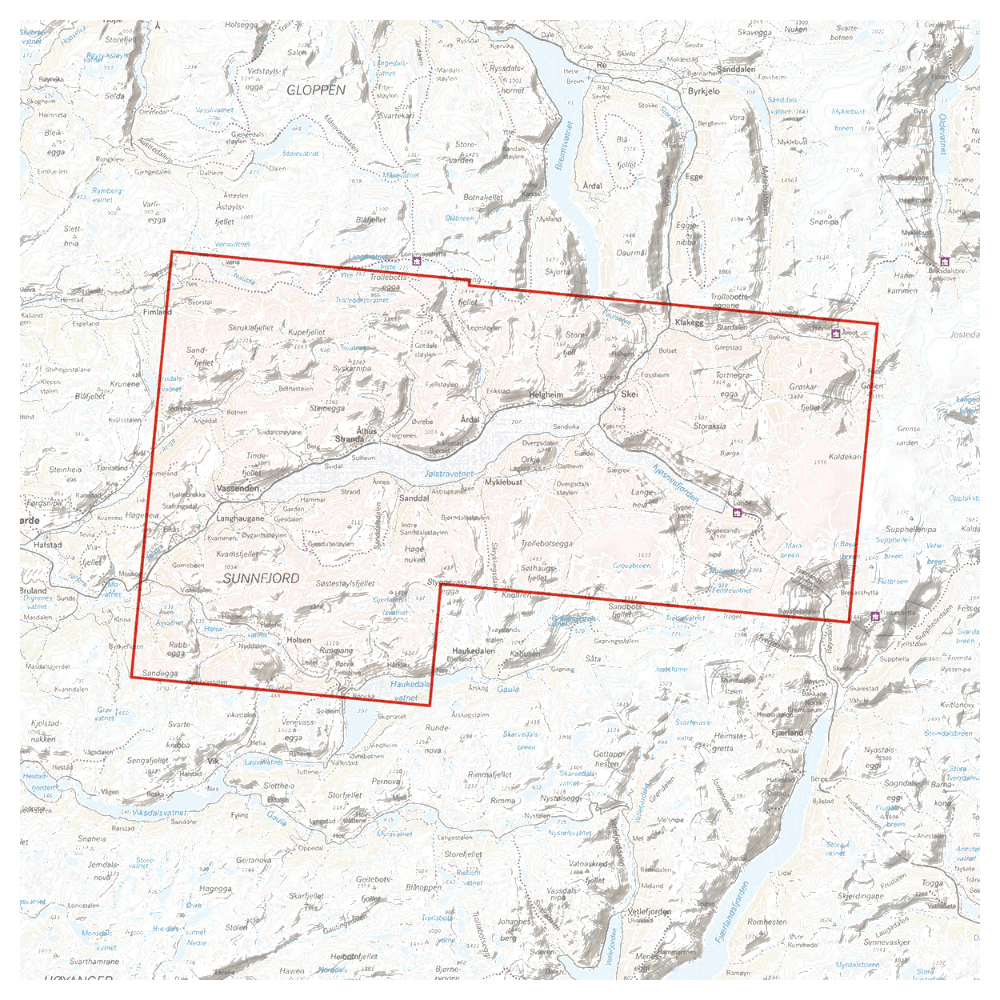 Høyfjellskart Jølster 1:25 000, view: 1