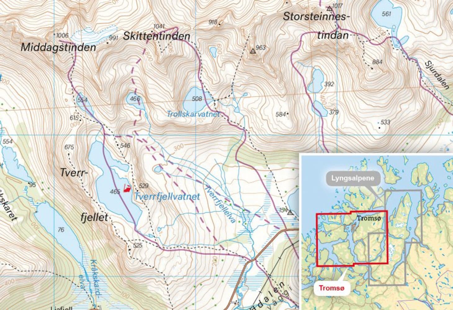 Tur- og toppturskart: Tromsø, view: 1