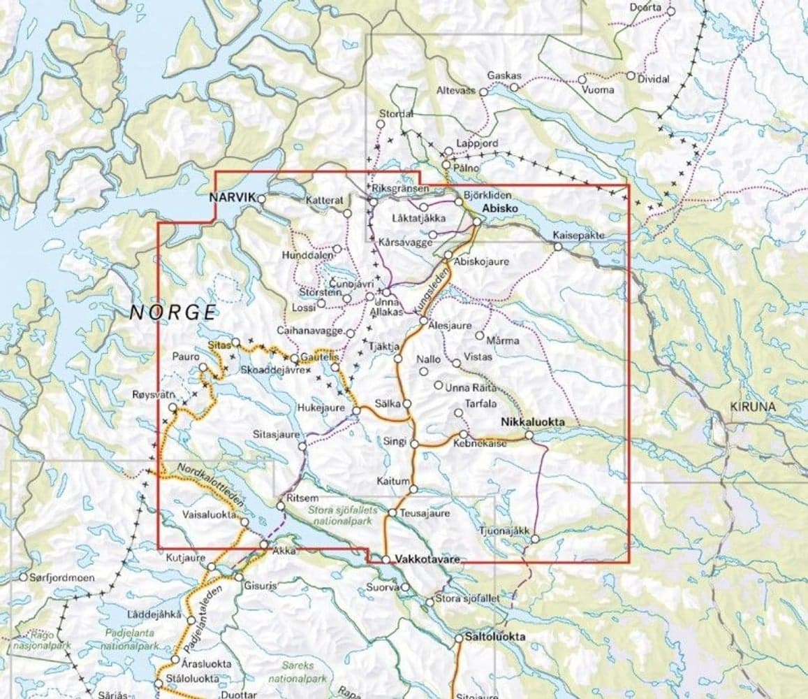 Kebnekaisefjällen & Narvik 1:100000, view: 1