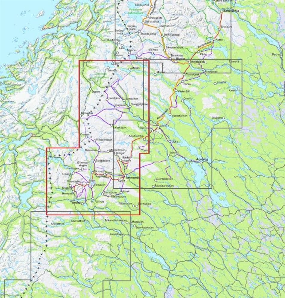 fjellkart Vindelfjällen 1:100 000, view: 1