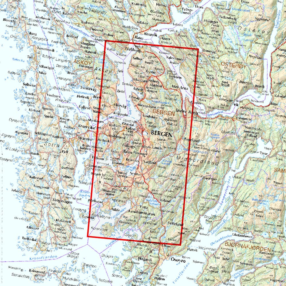 Stikart Bergen & 7-fjellsturen 1:25 000, view: 1
