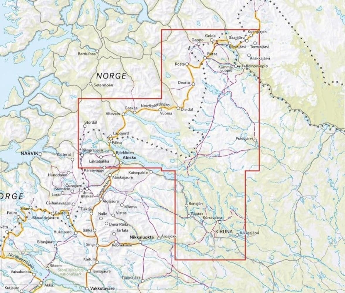 Treriksröset, Abisko & Kiruna 1:100000, view: 1