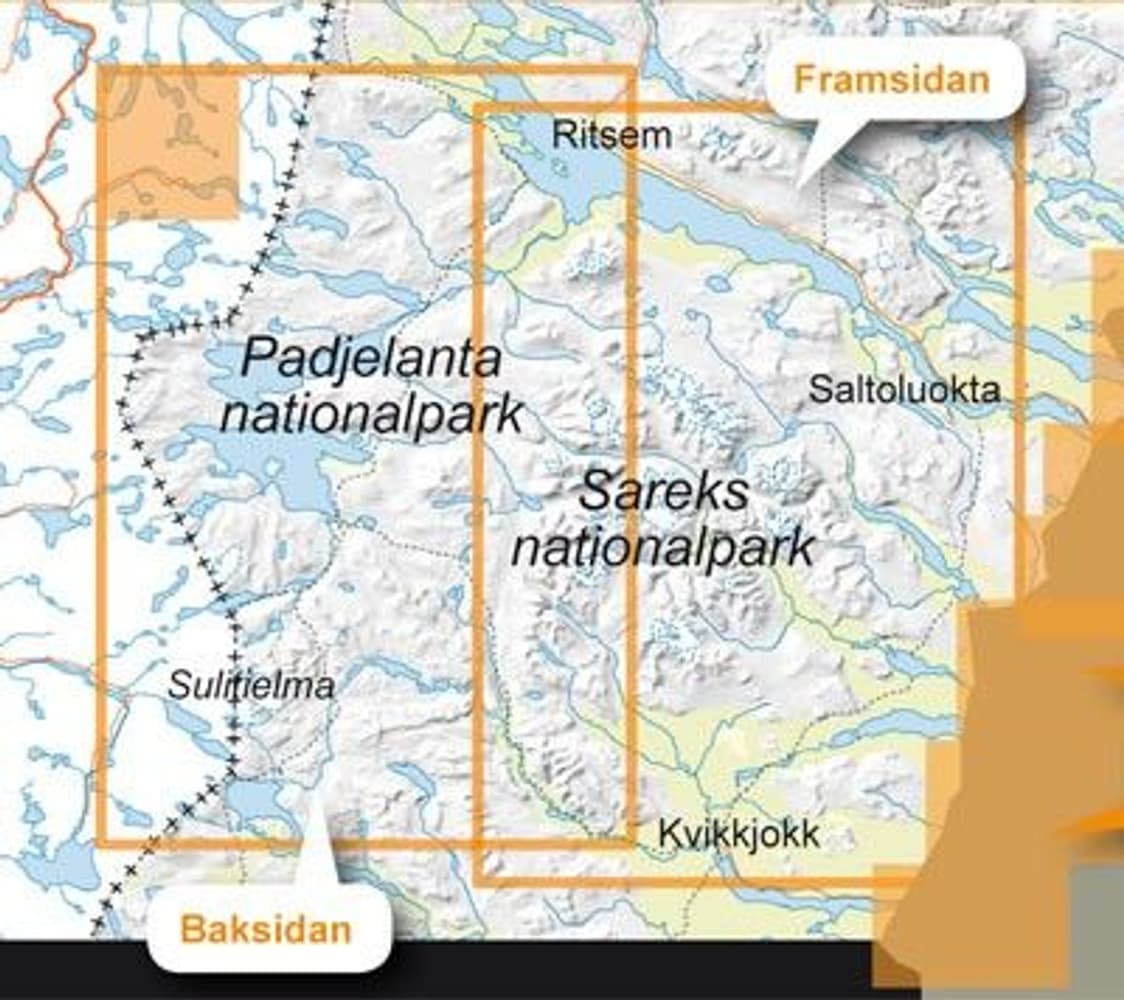 fjellkart Sarek & Padjelanta 1:100 000, view: 1