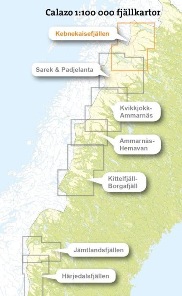 fjellkart Kebnekaisefjällen 1:100 000, view: 1