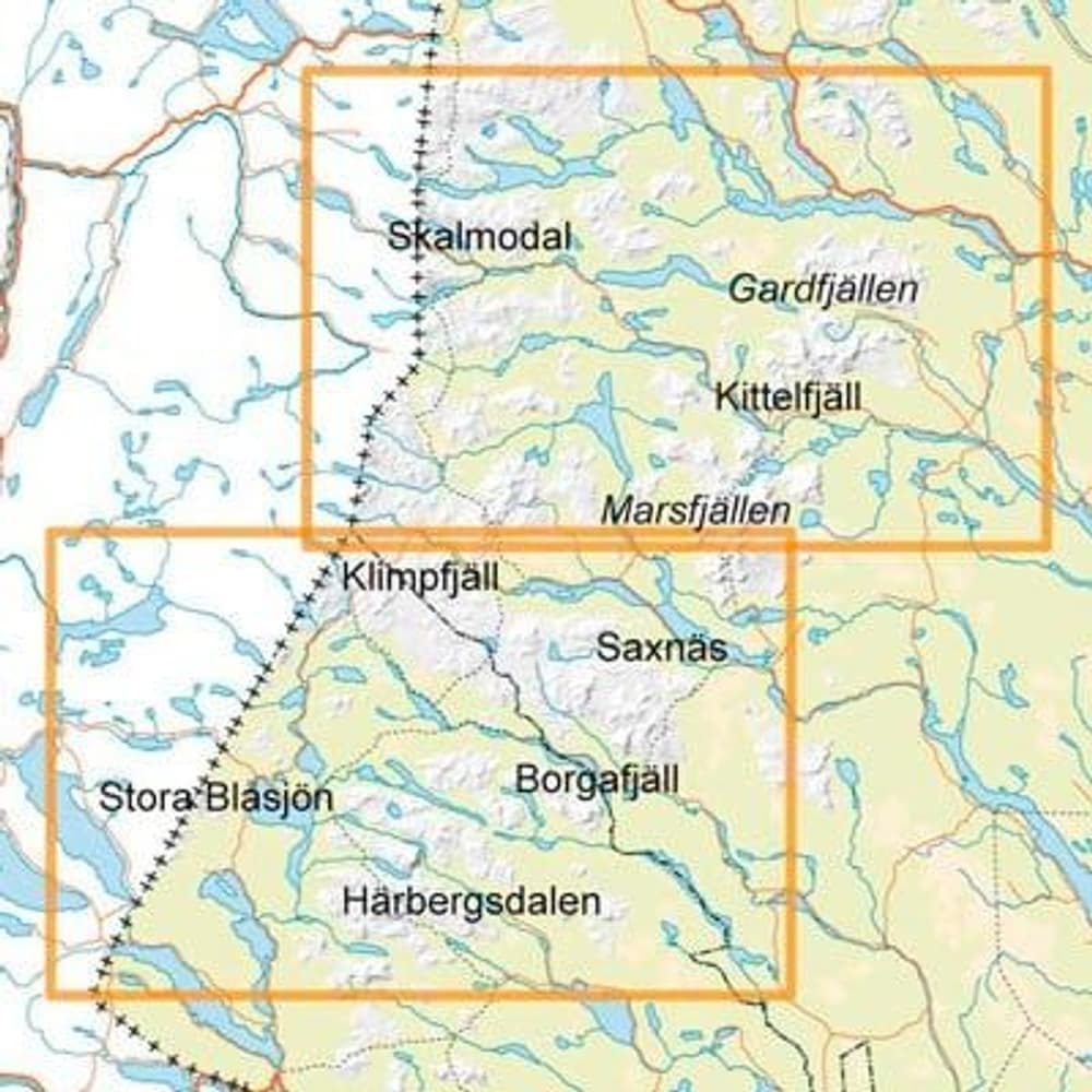 fjellkart Kittelfjäll – Borgafjäll 1:100 000, view: 1