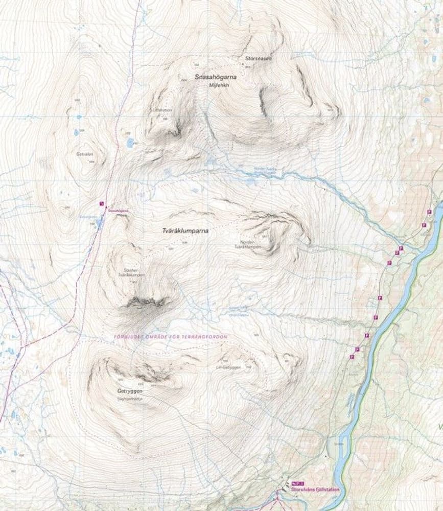 Högalpin kart Storulvån & Snasahögarna 1:20 000, view: 1