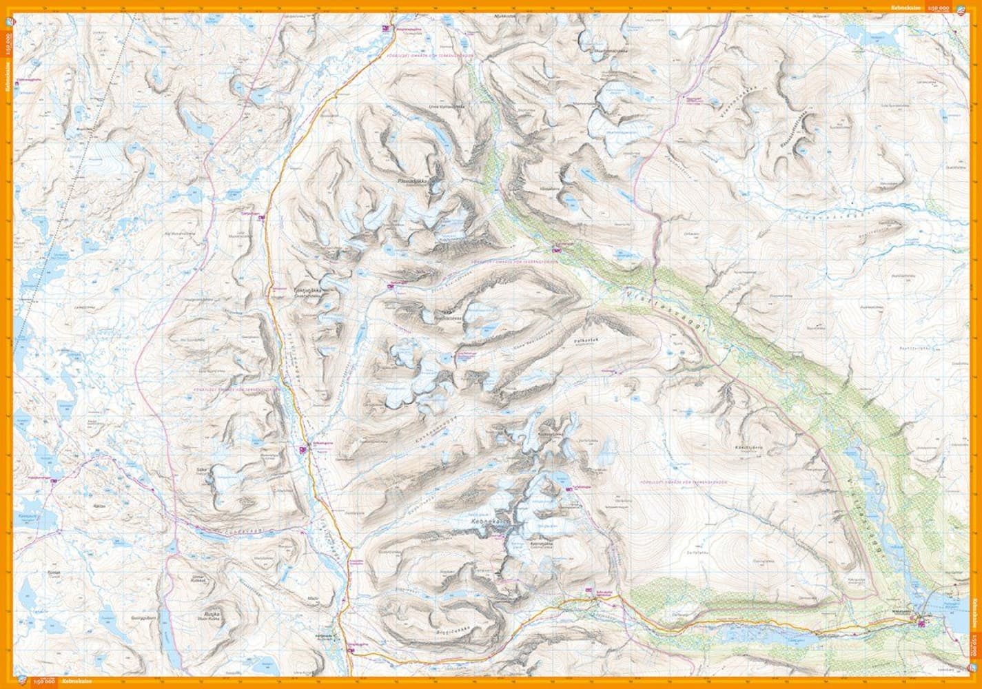 fjellkart Kebnekaise, Abisko & Riksgränsen 1:50 000, view: 1