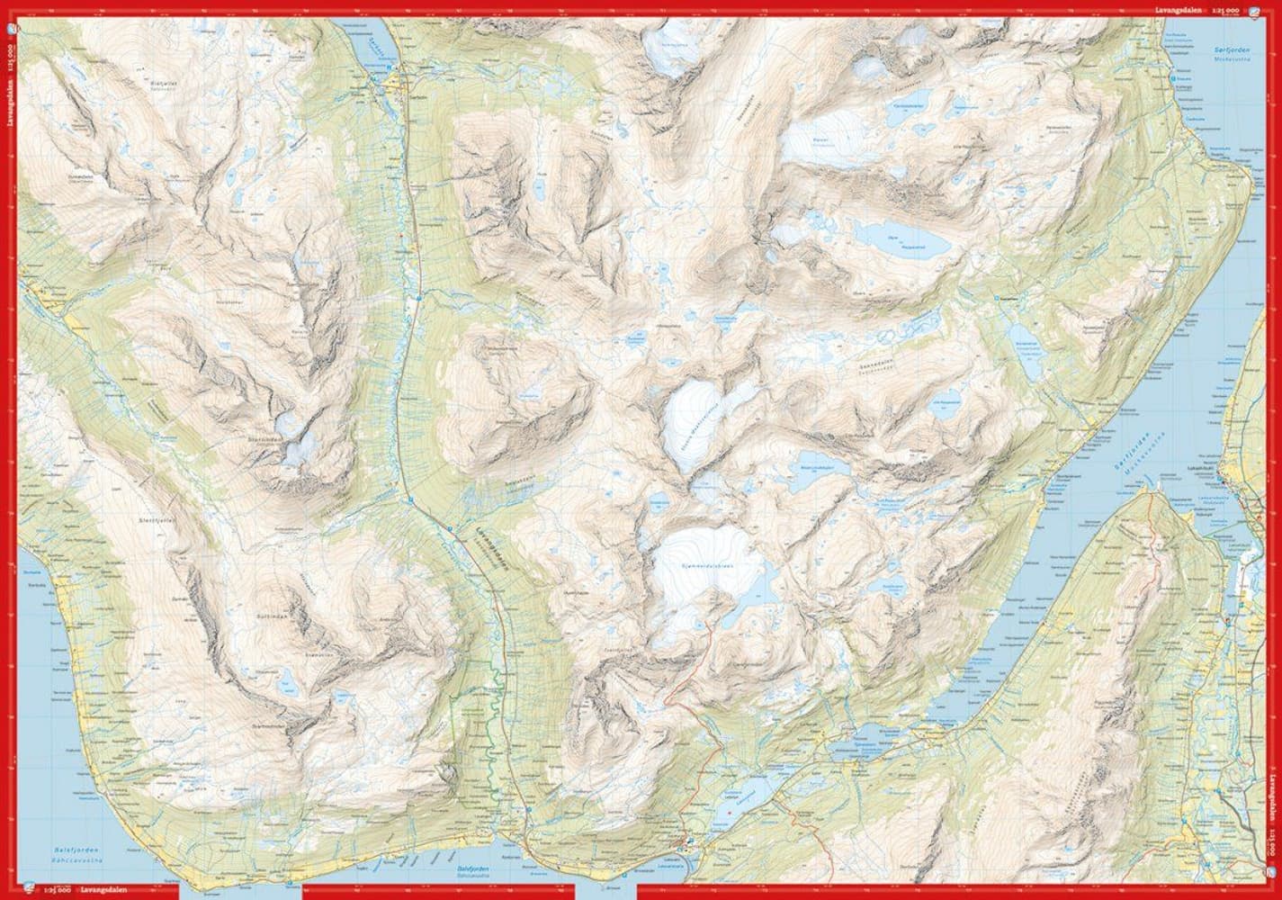 Høyfjellskart Tromsø: Breivikeidet Laksvatn 1:25 000, view: 4