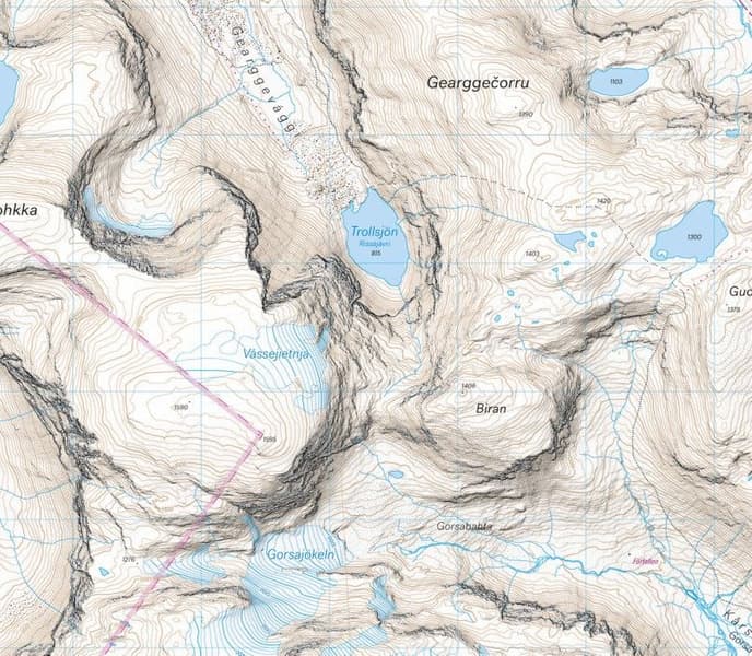 Högalpin kart Abisko, Björkliden – Riksgränsen 1:25 000, view: 1