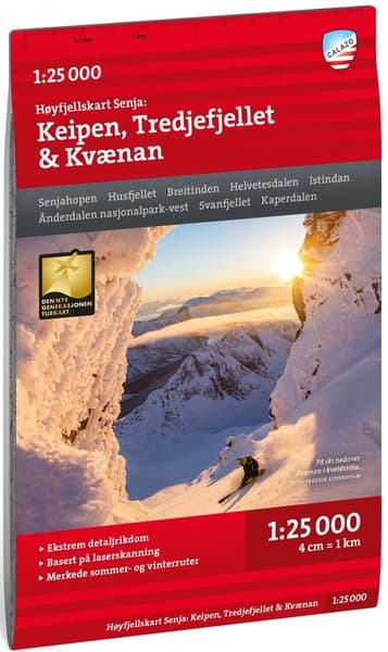 Høyfjellskart Senja: Keipen, Tredjefjellet & Kvænan 1:25 000, view: 0