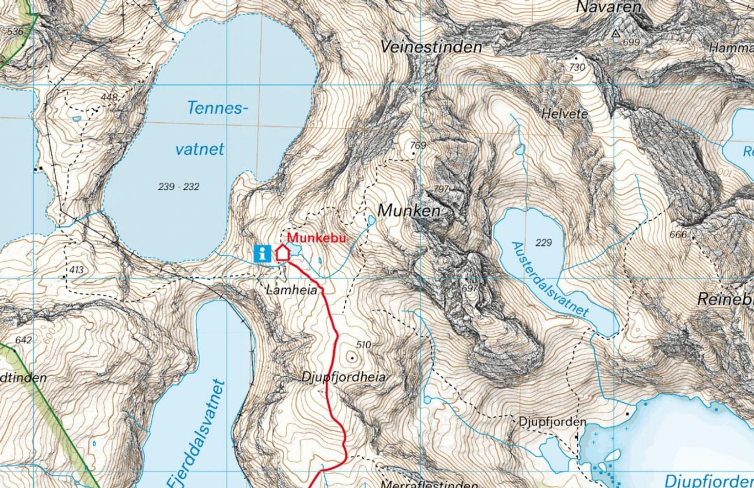 Høyfjellskart Lofoten: Moskenesøya & Flakstadøya 1:30 000, view: 2