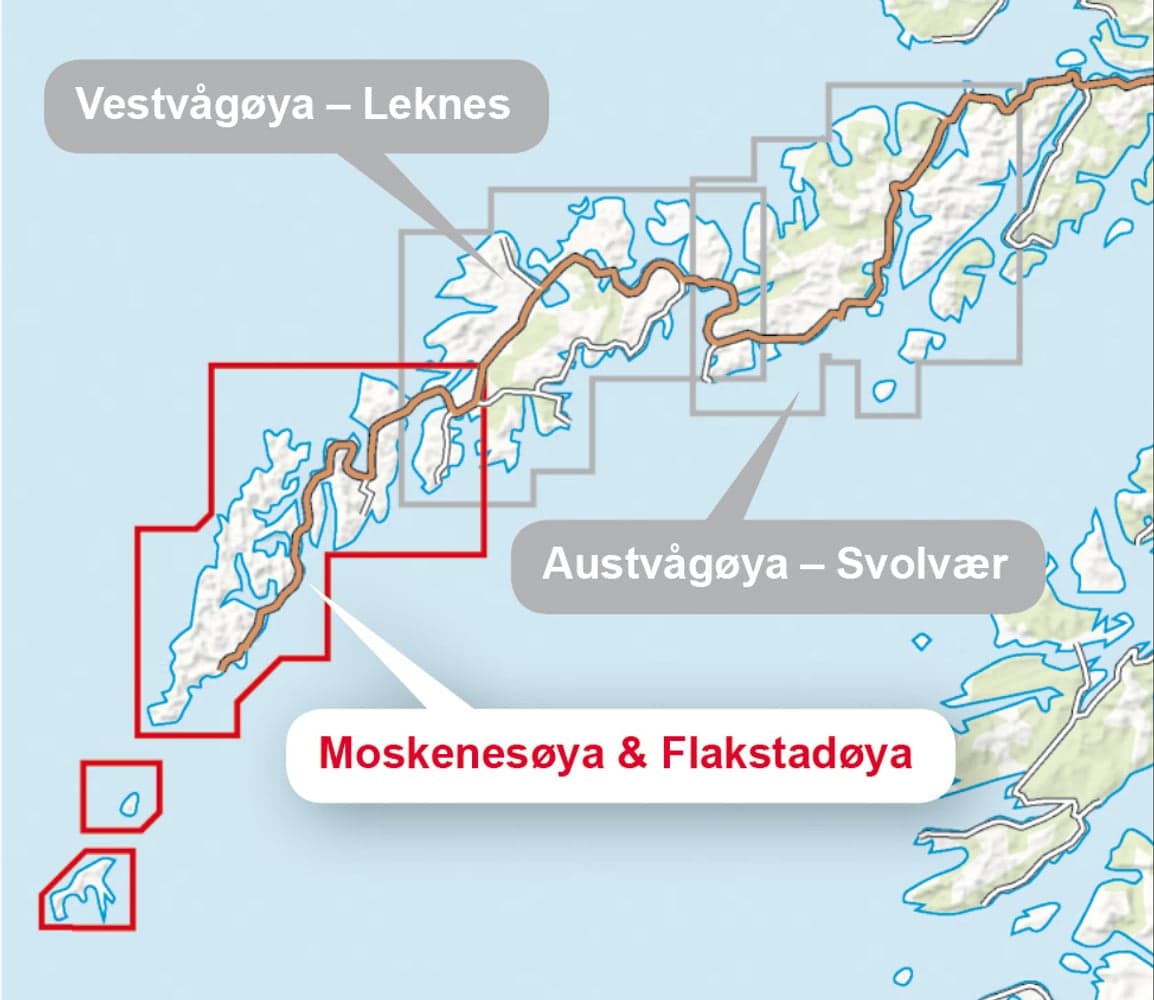 Høyfjellskart Lofoten: Moskenesøya & Flakstadøya 1:30 000, view: 1