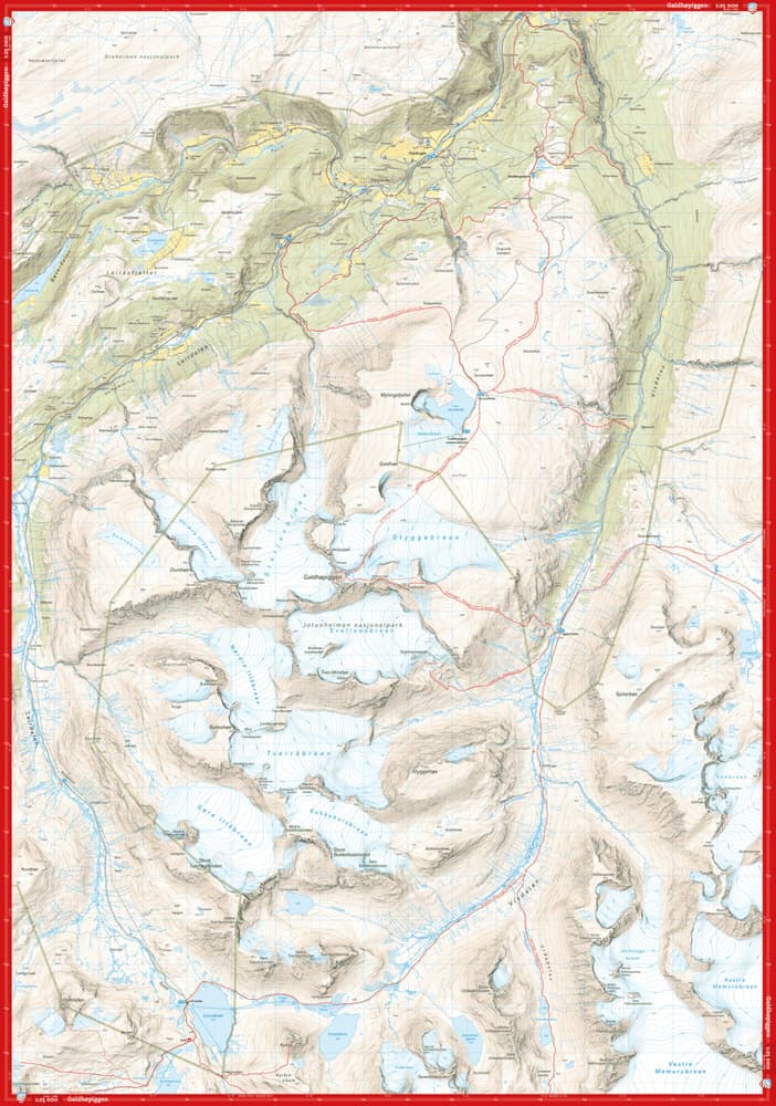 Høyfjellskart Jotunheimen: Galdhøpiggen & Glittertinden 1:25 000, view: 4