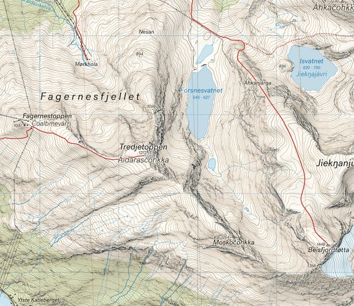 Høyfjellskart Narvik 1:25 000, view: 2