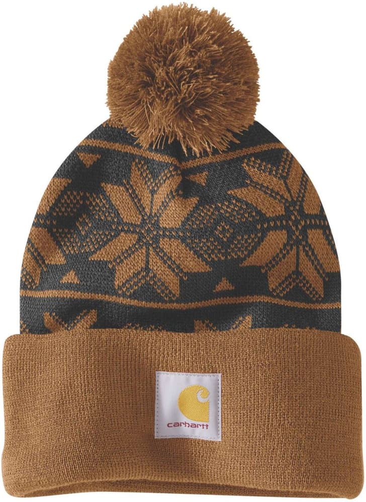 Carhartt W's Knit Pom Jacquard Beanie Carhartt® Brown, view: 0